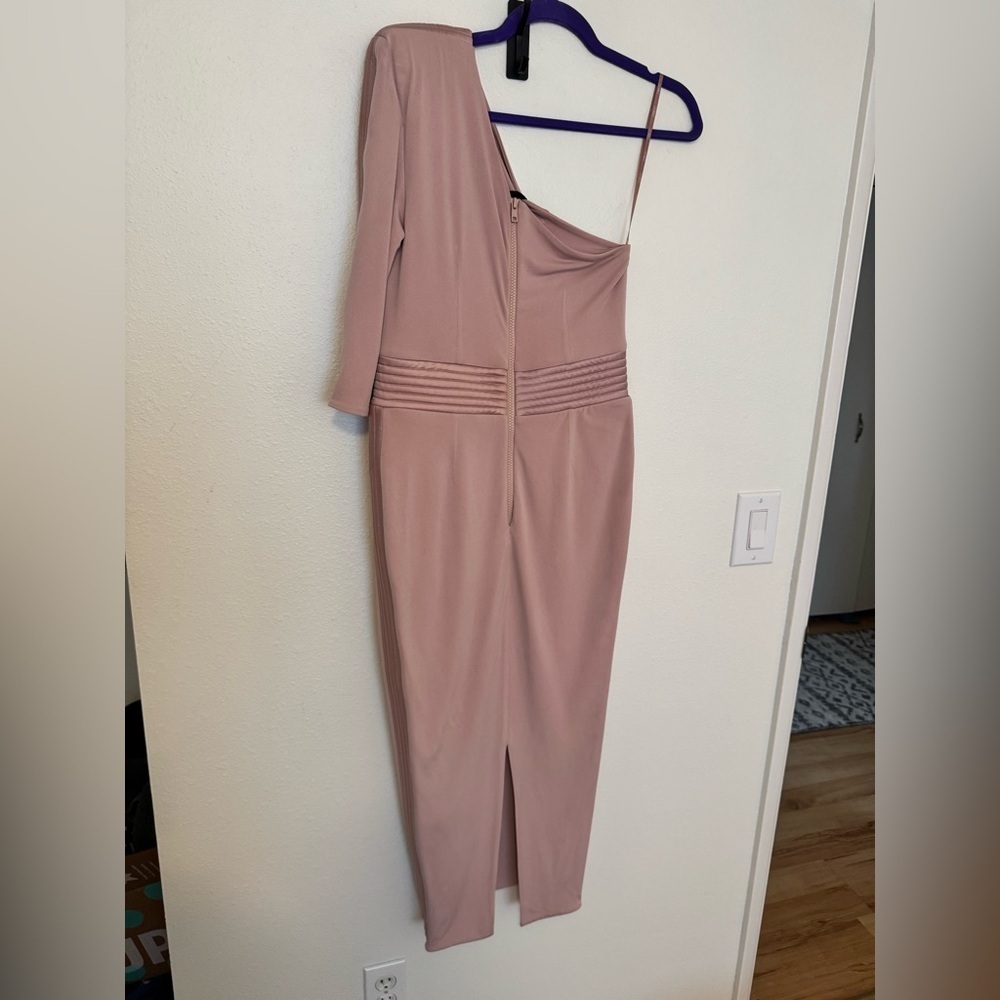 Zhivago Follow Me Midi Dress One Shoulder Blush Pink Medium Revolve US 6 - Picture 3 of 11